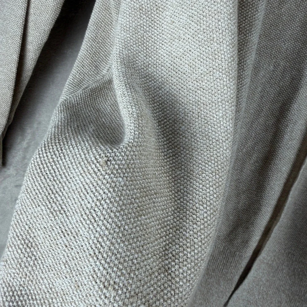 Eileen Fisher Organic Linen Cotton Open Front Cardigan‎ Oatmeal Beige PM